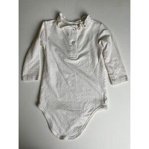 Starting‎ Out Ruffle Collar Bodysuit Polka Dot Button Front Long Sleeve 9M